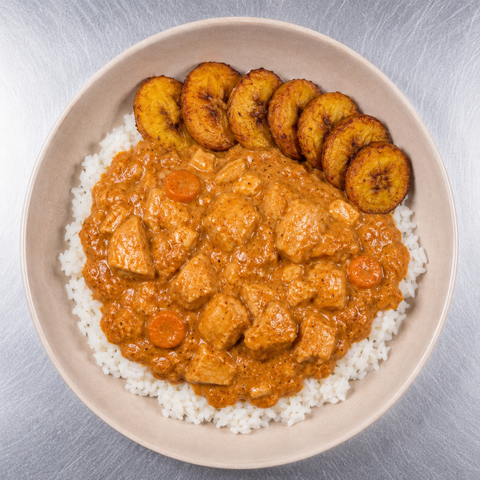 Poulet mafé, plantain & riz